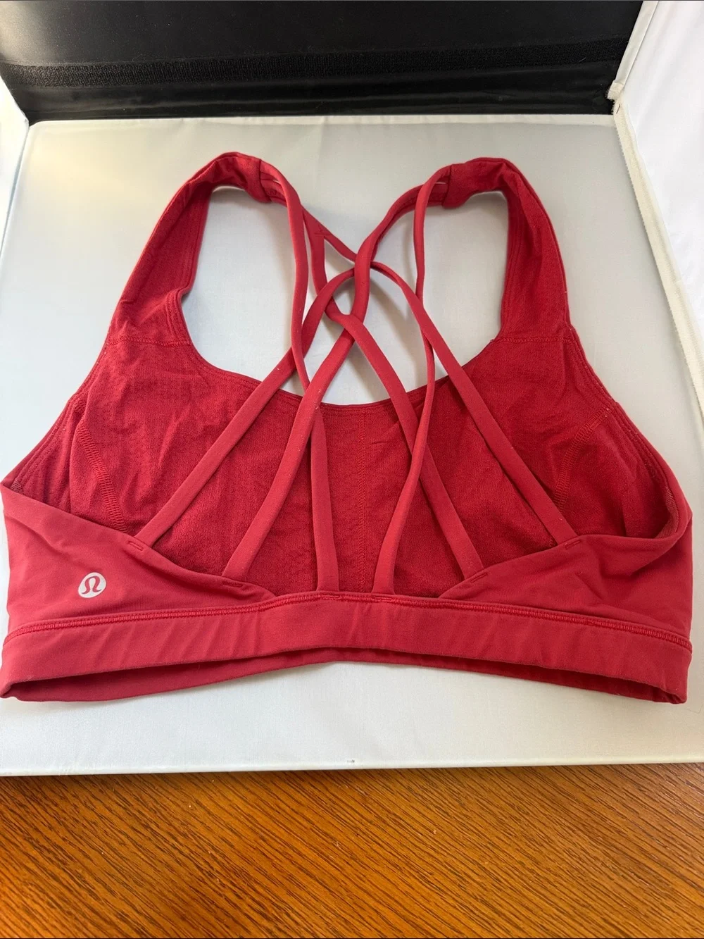 lululemon athletica Red Strappy Crisscross Sports Bra